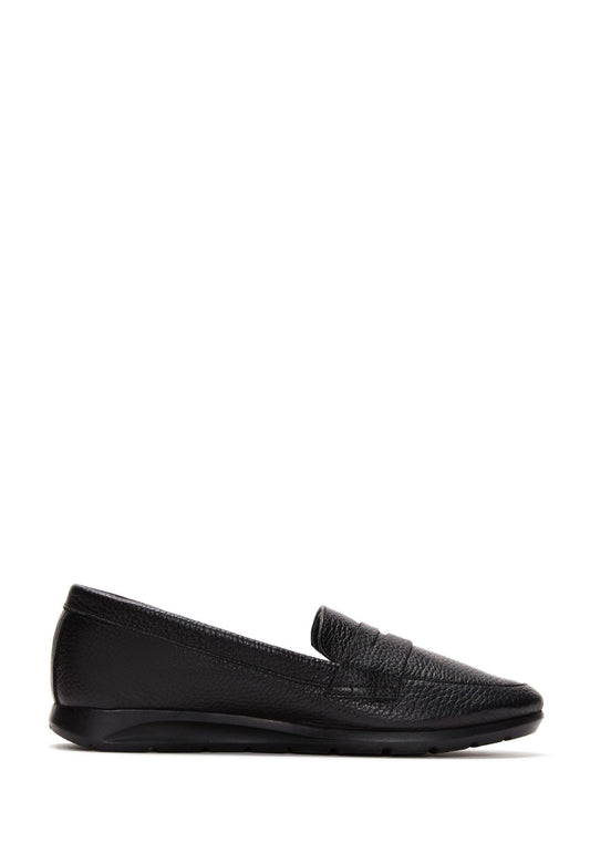 Kadın Siyah Deri Konfor Loafer