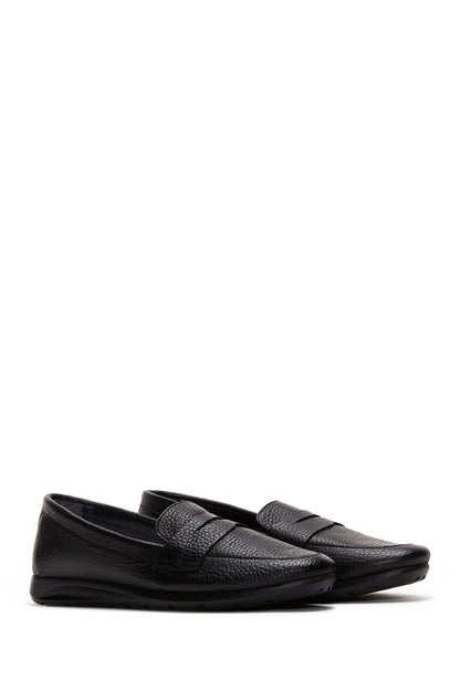 Kadın Siyah Deri Konfor Loafer