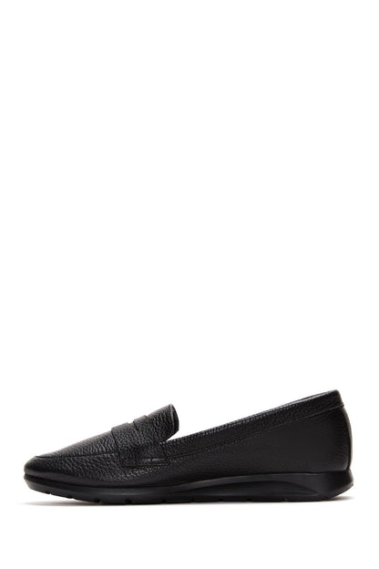 Kadın Siyah Deri Konfor Loafer
