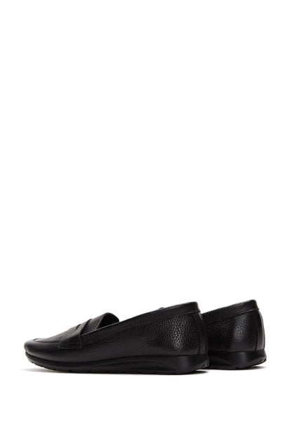 Kadın Siyah Deri Konfor Loafer