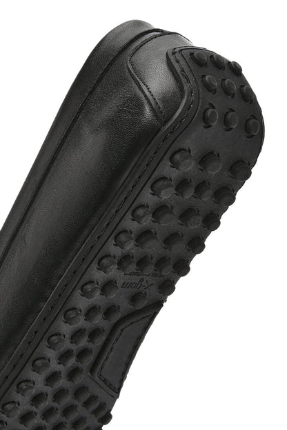 Erkek Siyah Tokalı Deri Loafer