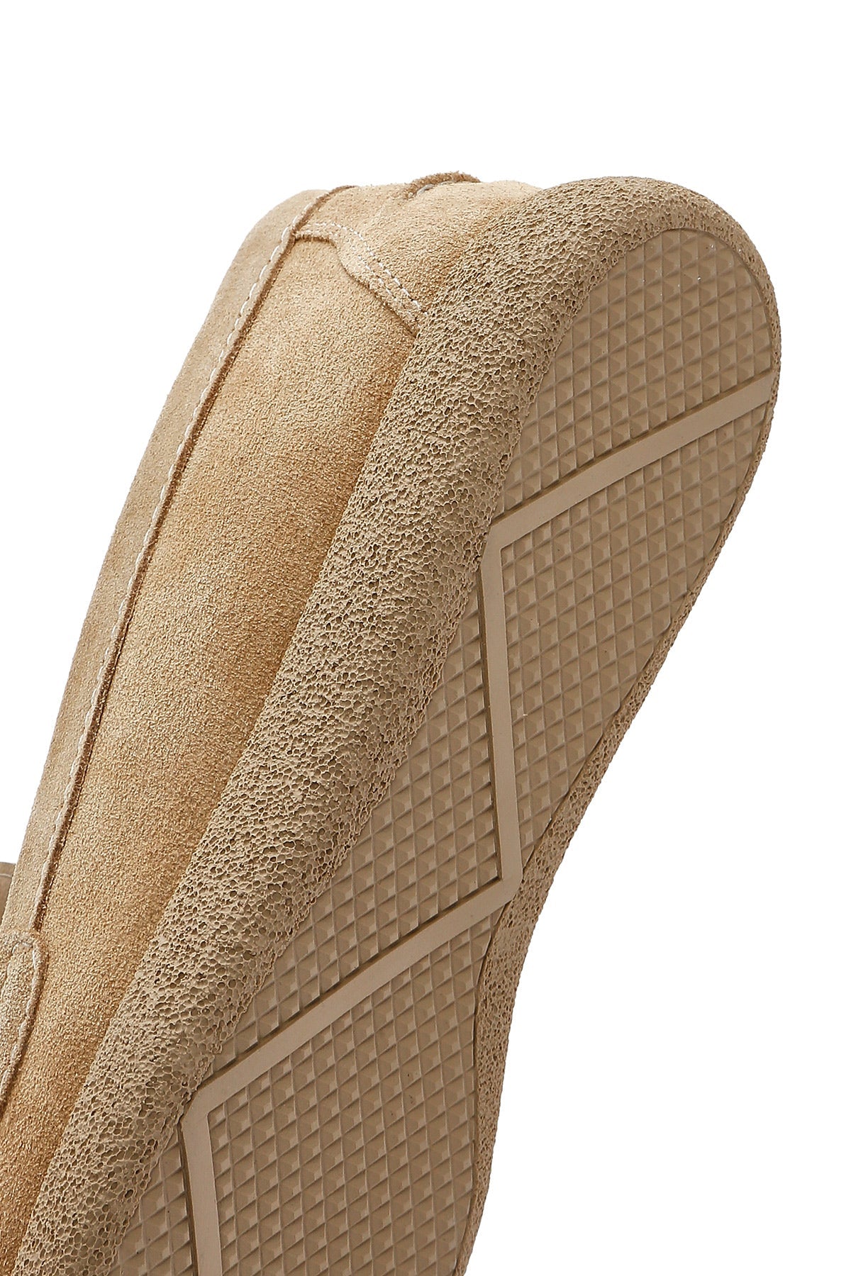 Kadın Bej Süet Deri Konfor Loafer