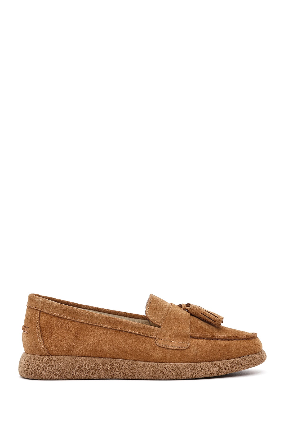 Kadın Taba Süet Deri Konfor Loafer