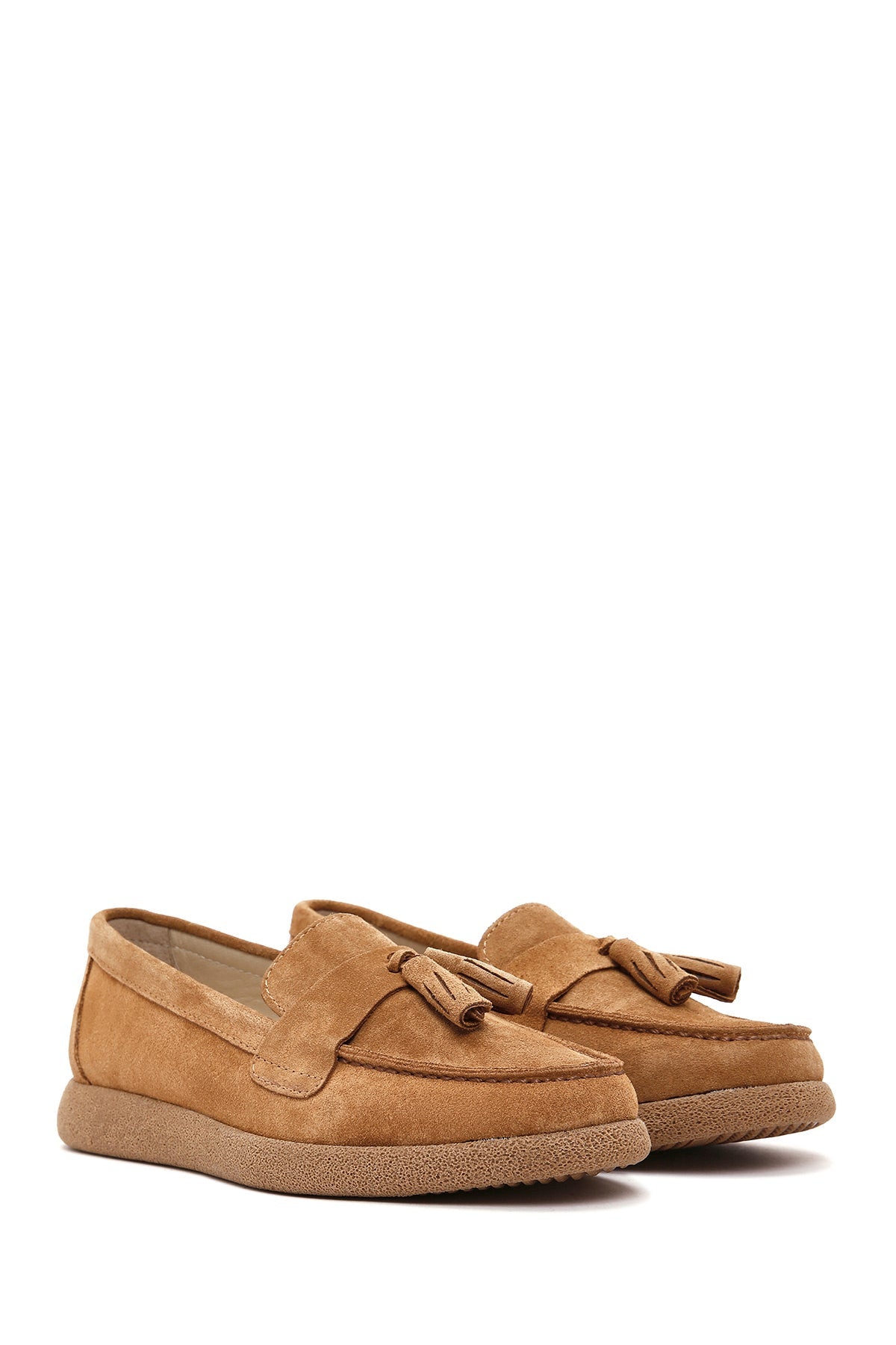 Kadın Taba Süet Deri Konfor Loafer