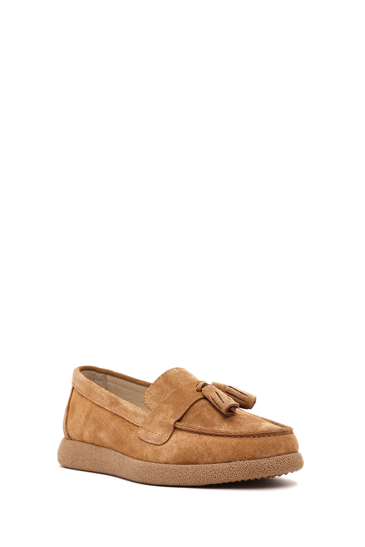 Kadın Taba Süet Deri Konfor Loafer