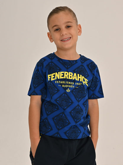 Fenerbahçe Saks Mavi Tribün Established 1907 Çocuk Tshirt