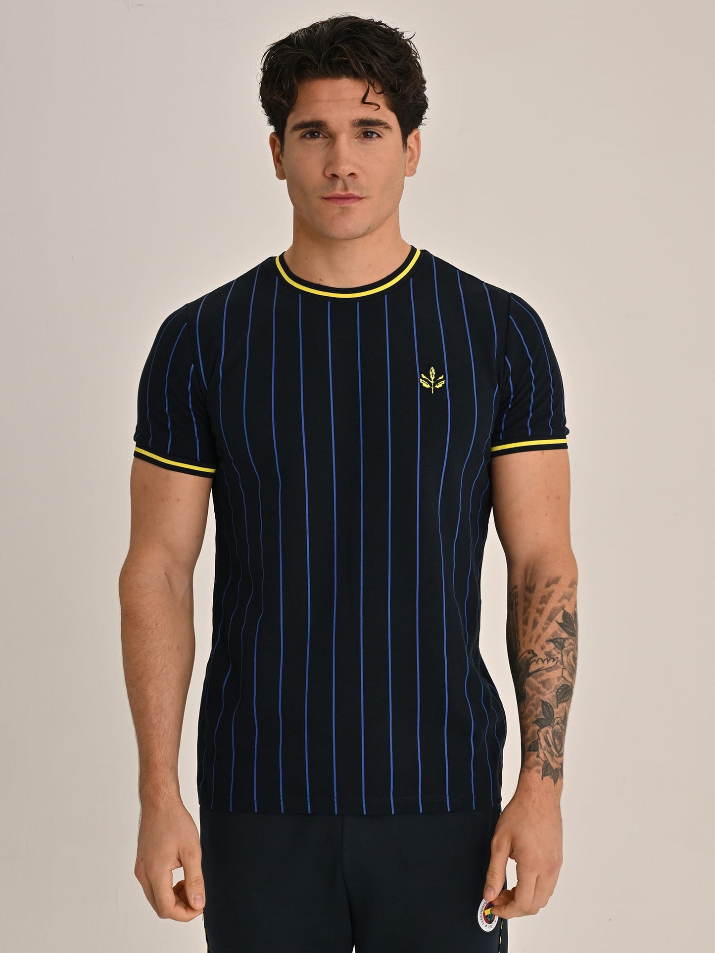 Fenerbahçe Lacivert Tribün Ince Çizgili Erkek Tshirt