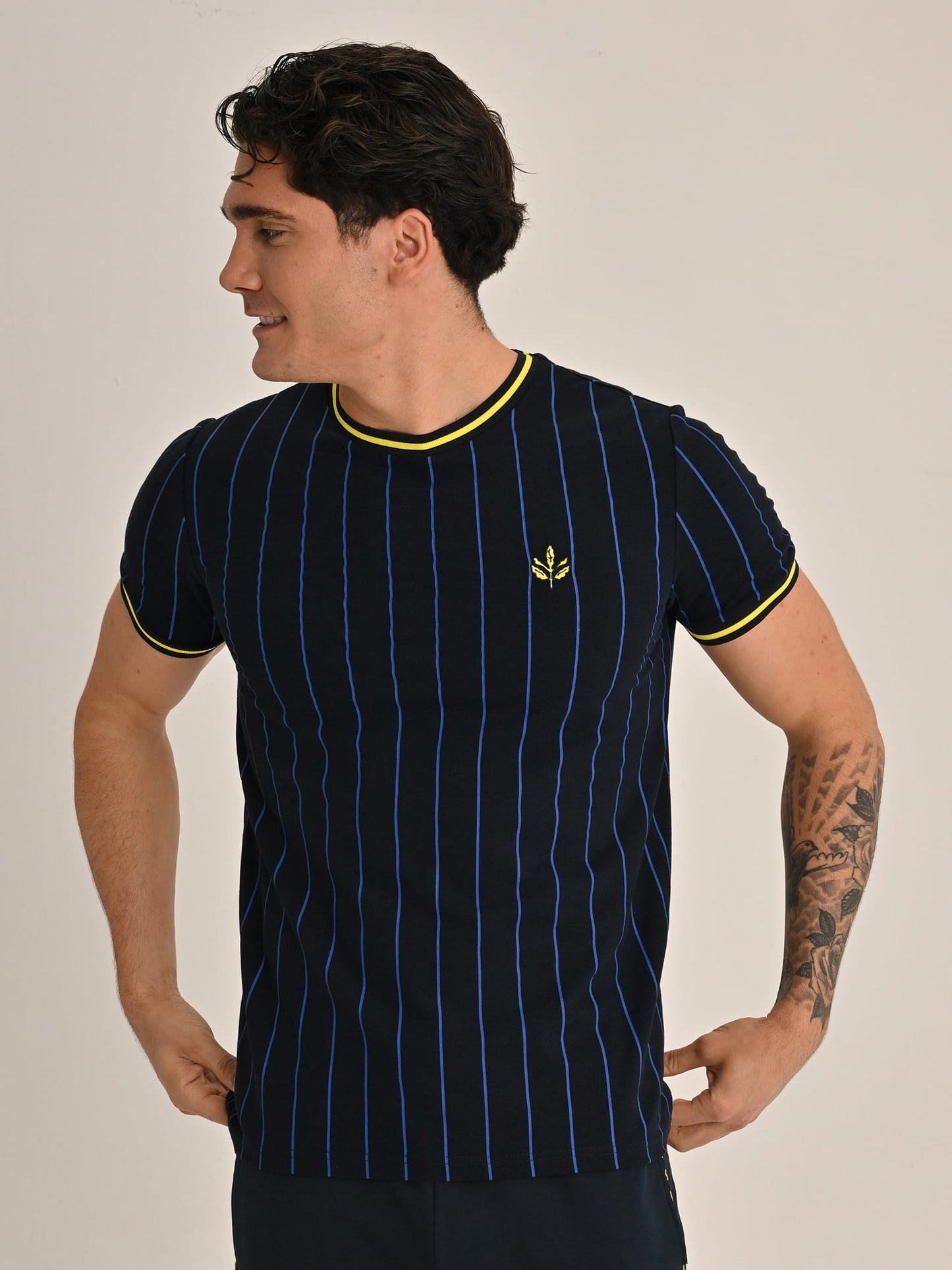 Fenerbahçe Lacivert Tribün Ince Çizgili Erkek Tshirt
