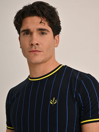Fenerbahçe Lacivert Tribün Ince Çizgili Erkek Tshirt