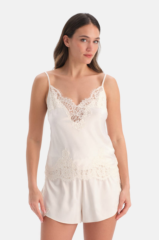 Saten Bride Dantelli Camisole