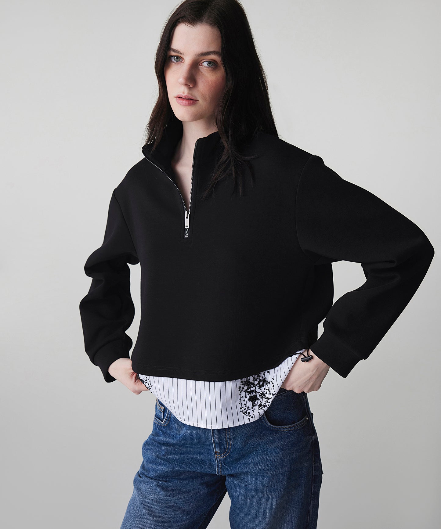 Çift Parça Görünüm Sweatshirt