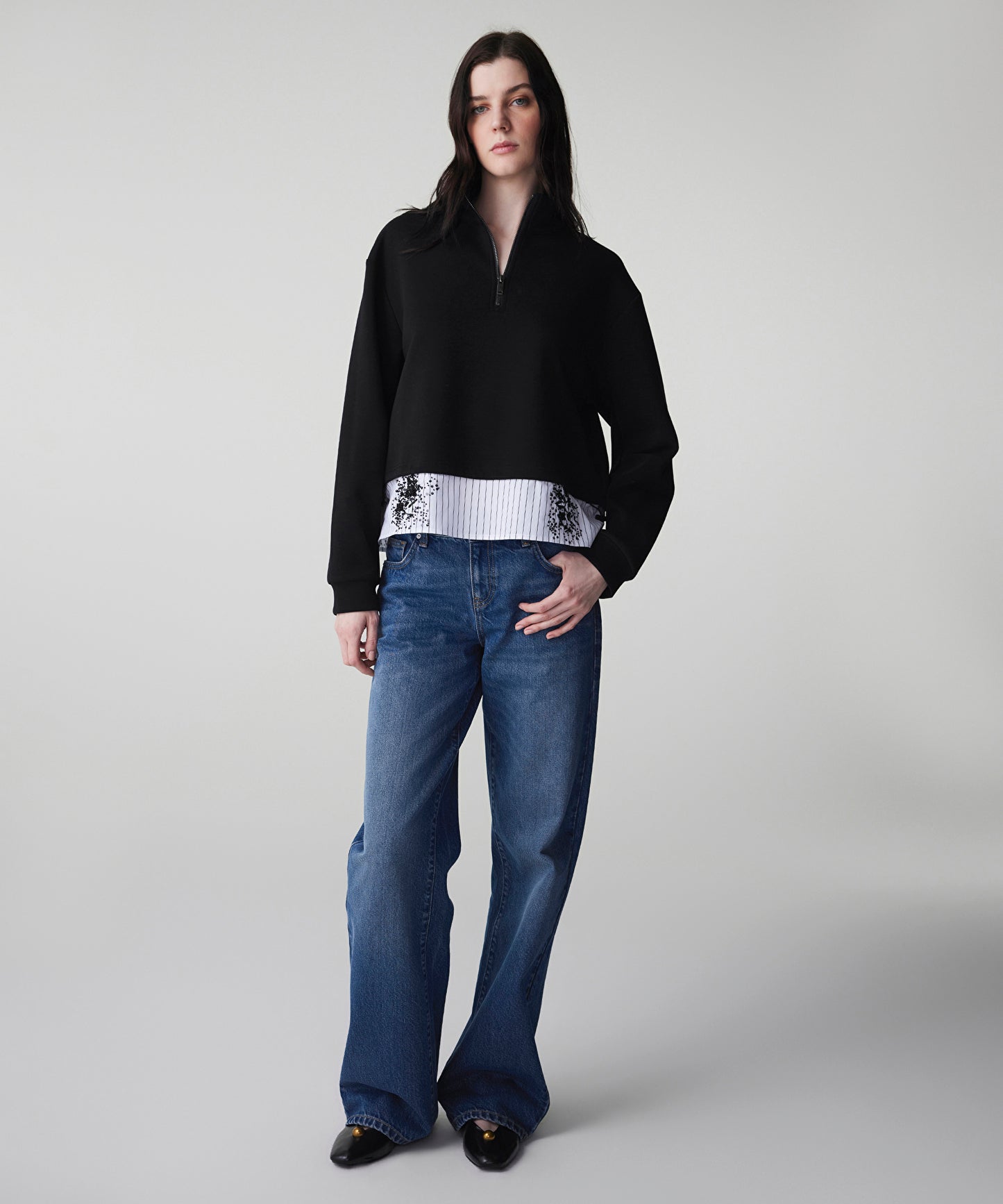 Çift Parça Görünüm Sweatshirt