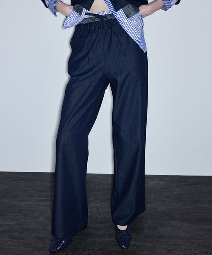 Kontrast Bel Wide Leg Pantolon