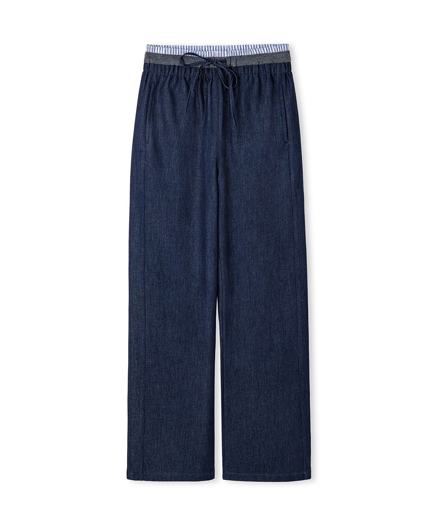 Kontrast Bel Wide Leg Pantolon