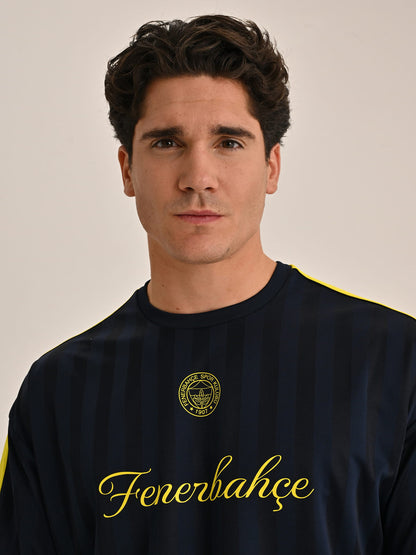 Fenerbahçe Lacivert Tribün Jakarlı Erkek Oversize Tshirt