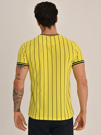 Fenerbahçe Sarı Tribün Ince Çizgili Erkek Tshirt