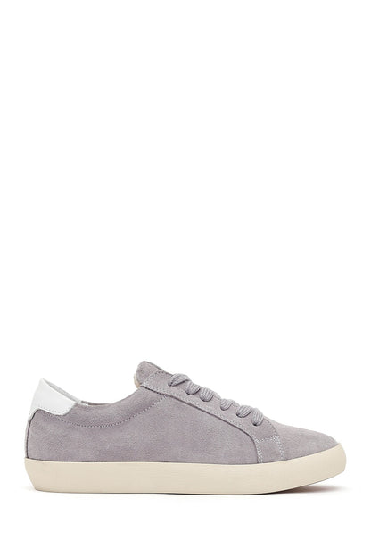 Kadın Gri Bağcıklı Süet Deri Sneaker
