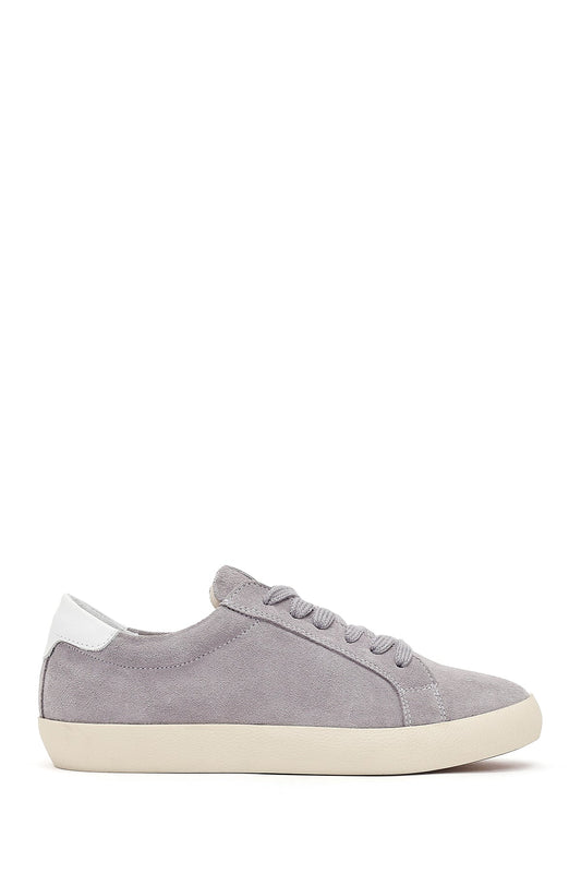 Kadın Gri Bağcıklı Süet Deri Sneaker