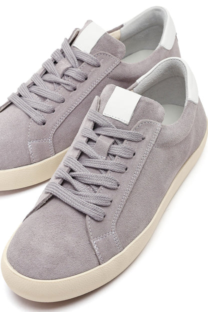 Kadın Gri Bağcıklı Süet Deri Sneaker