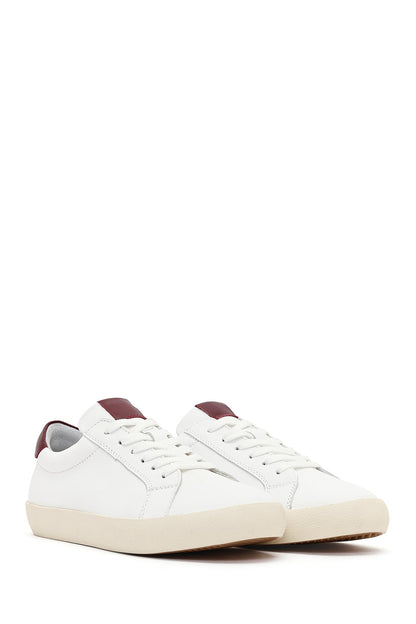 Kadın Beyaz Bağcıklı Deri Sneaker