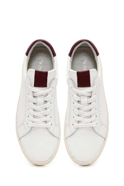 Kadın Beyaz Bağcıklı Deri Sneaker