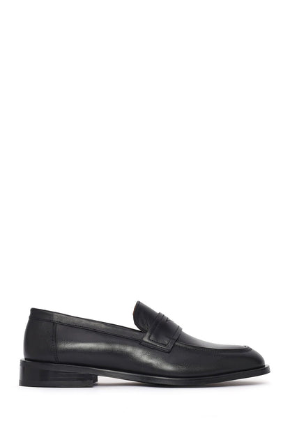 Erkek Siyah Deri Klasik Loafer