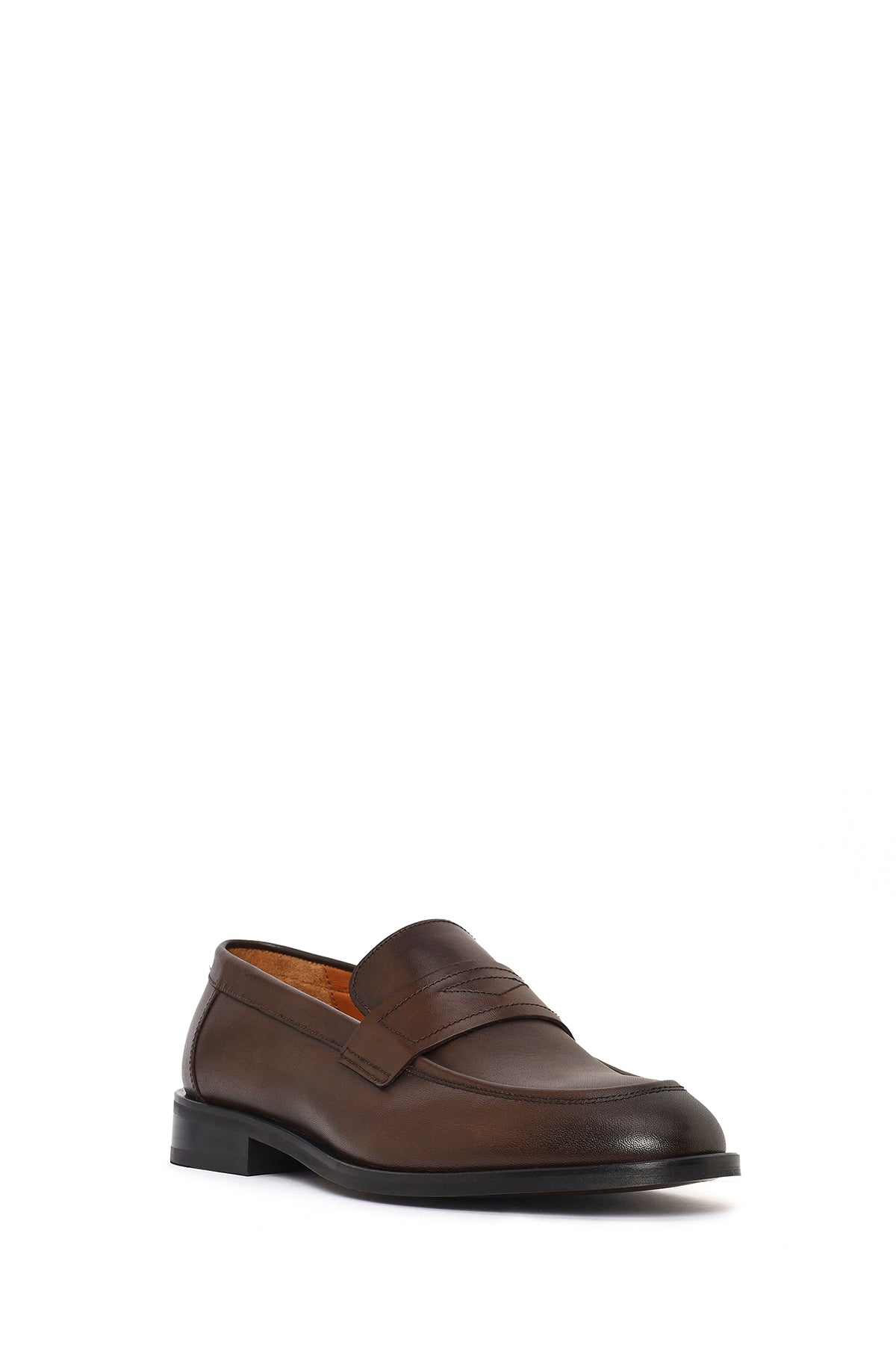 Erkek Kahverengi Deri Klasik Loafer