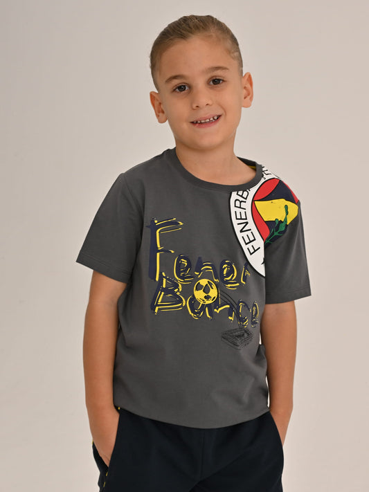 Fenerbahçe Gri Tribün Logolu Çocuk Tshirt