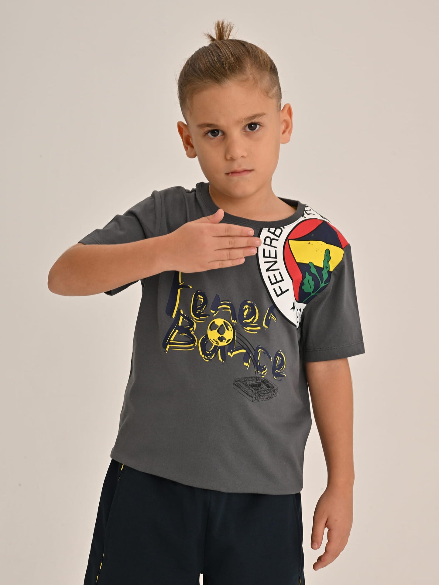 Fenerbahçe Gri Tribün Logolu Çocuk Tshirt