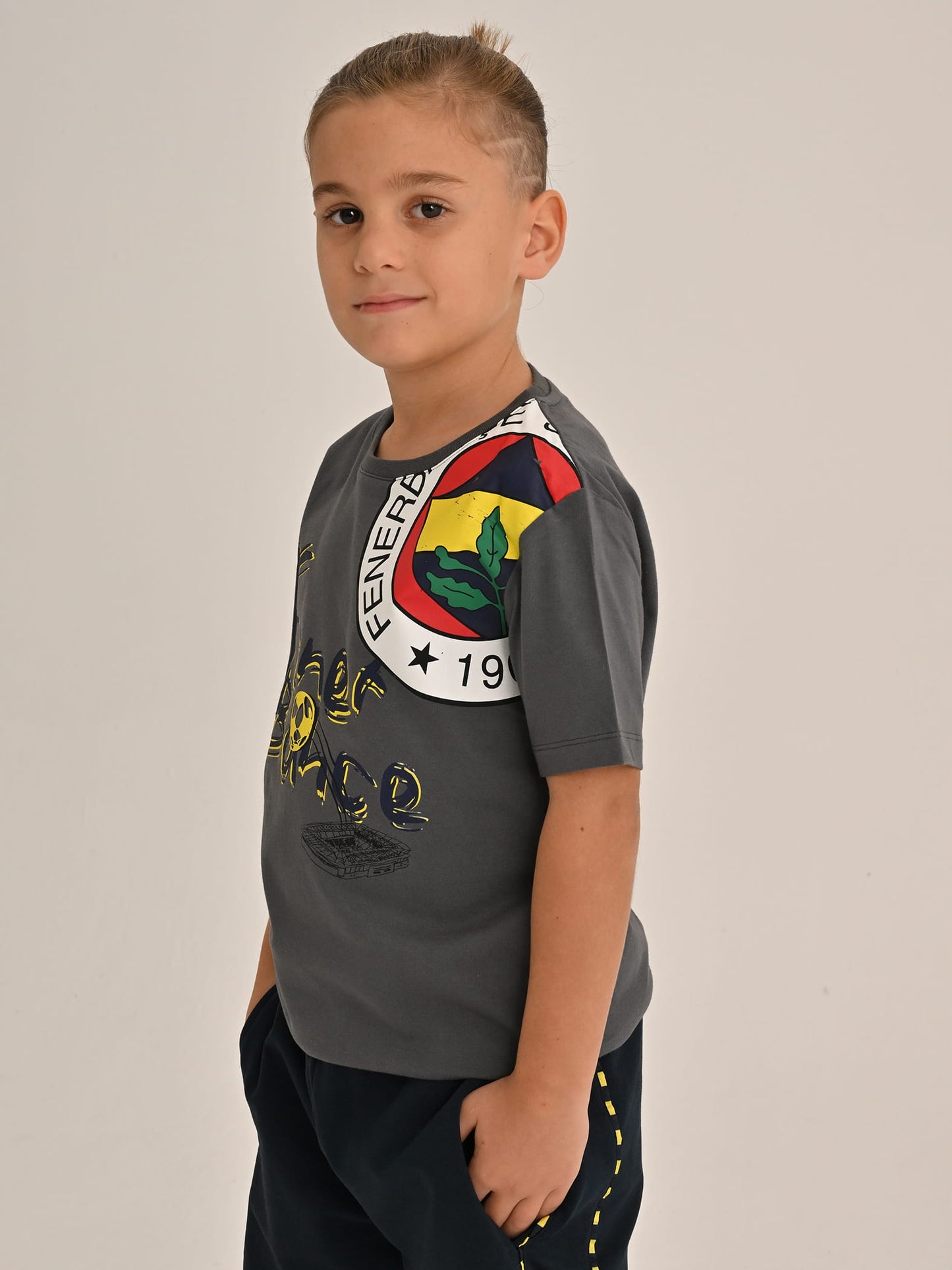 Fenerbahçe Gri Tribün Logolu Çocuk Tshirt