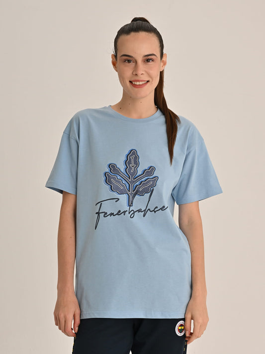 Fenerbahçe Mavi Trend Palamut Kadın Tshirt