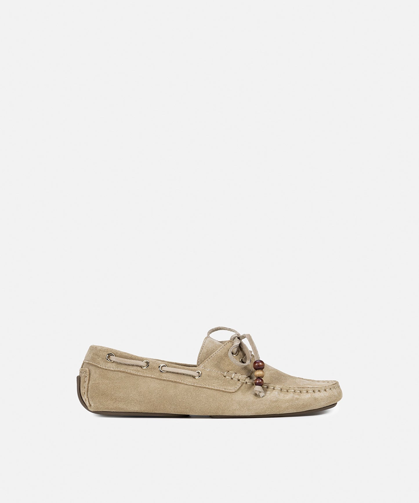 Boncuklu Süet Deri Loafer