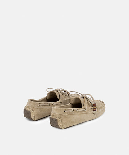 Boncuklu Süet Deri Loafer