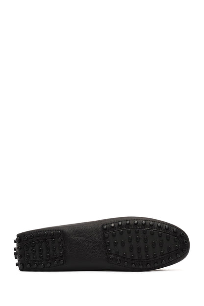 Kadın Siyah Püsküllü Deri Loafer