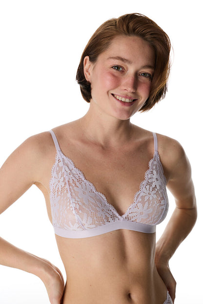 Lila Üçgen Lace Dantel Sütyen