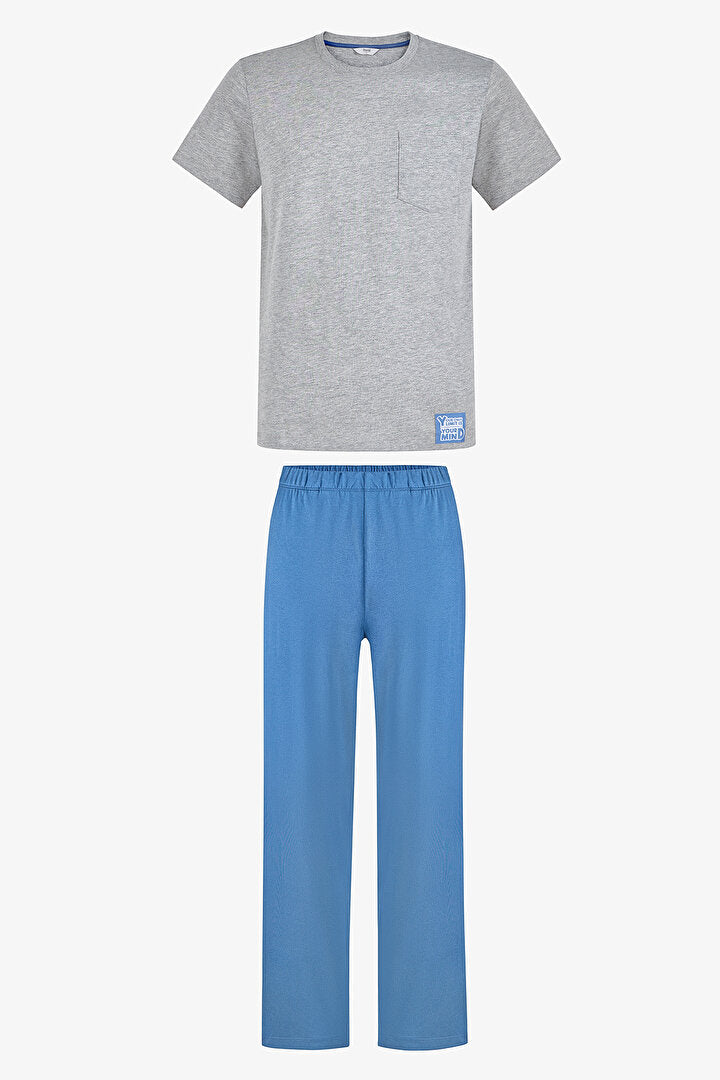 Erkek Renkli Stone Calm Pijama Takımı