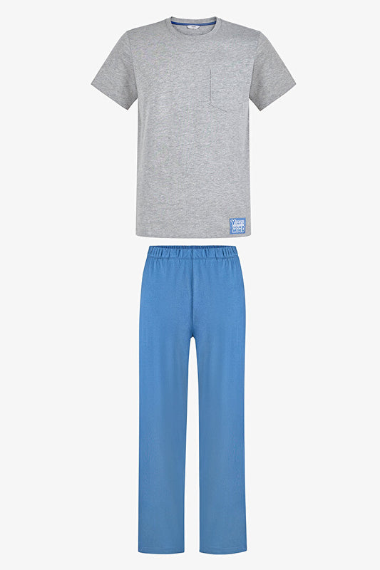 Erkek Renkli Stone Calm Pijama Takımı