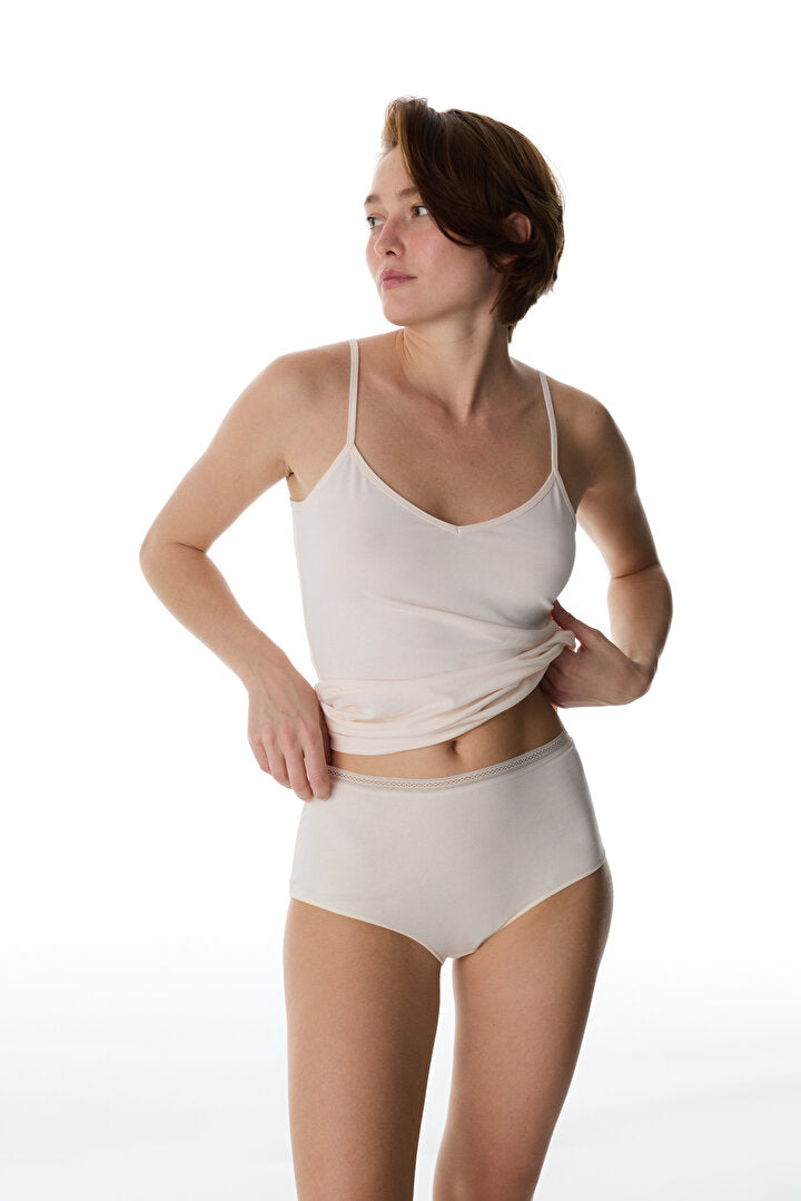 Bej Reversible Side Pamuklu V Neck Atlet