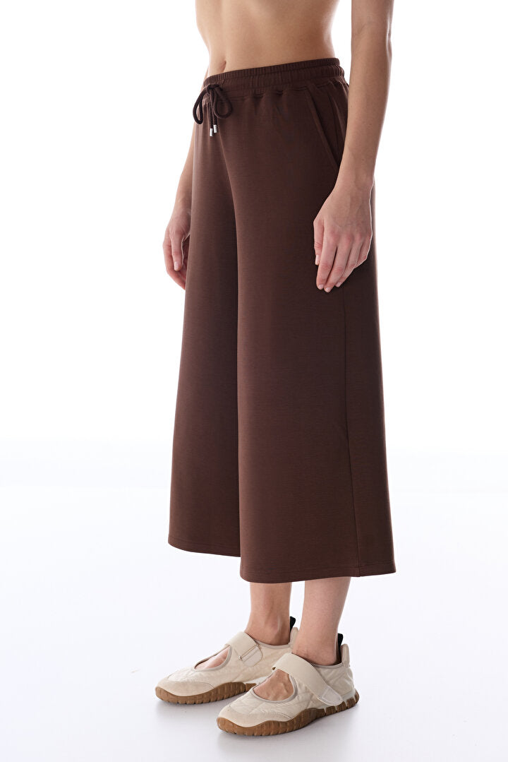 Kahverengi Culotte Modal Pantolon