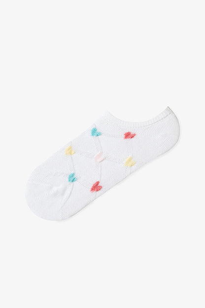 Renkli Kız Çocuk Vibrant Hearts 3'lü Patik Çorap