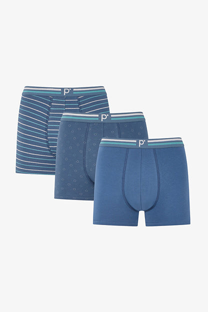 Erkek Renkli Blue Basic Çoklu Boxer