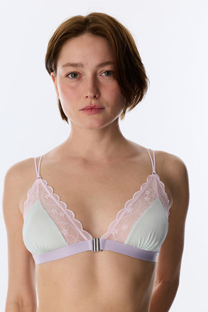 Su Yeşili Micro Lace Dantel Üçgen Sütyen