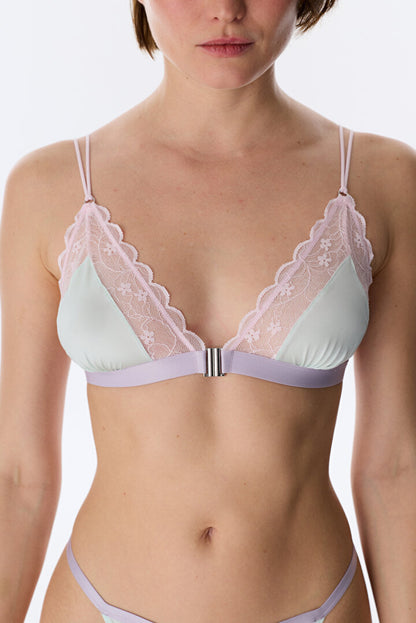 Su Yeşili Micro Lace Dantel Üçgen Sütyen