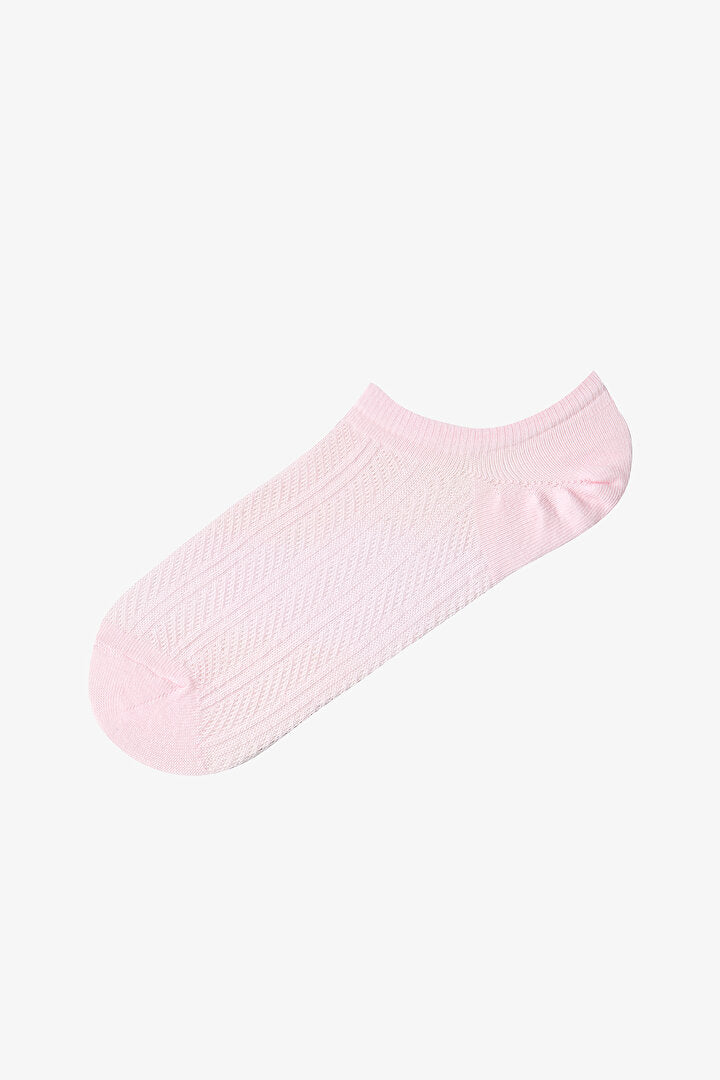 3 Çift Pamuklu Kendinden Desenli Sneaker Çorap