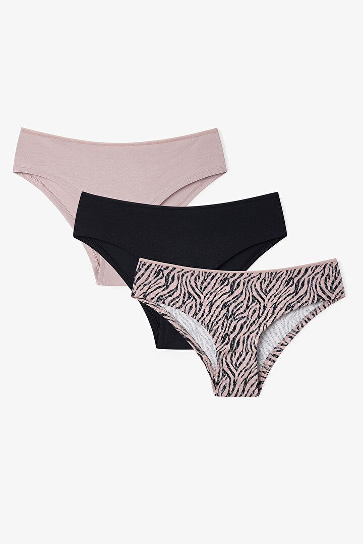 Renkli Zebra Dance 3'lü Hipster Külot