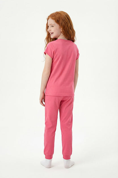 Pembe Kız Çocuk Cute Rabbit 2'li Pijama Takımı