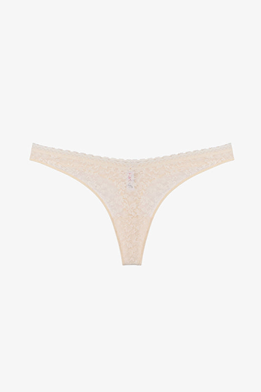 Bej Easy Lace Dantel V Model Tanga Külot