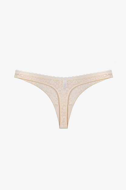 Bej Easy Lace Dantel V Model Tanga Külot