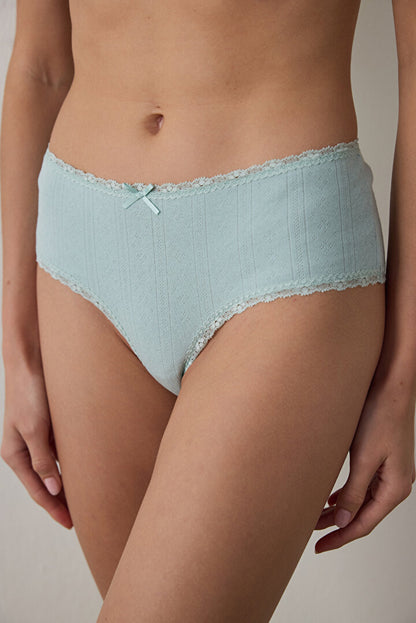 Mint Yeşili Pointel Hipster Külot