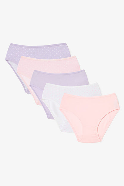 Kız Çocuk Cotton Çok Renkli 5'li Slip